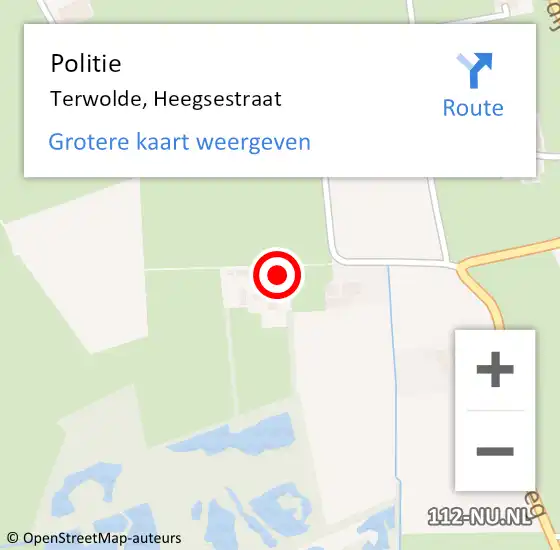 Locatie op kaart van de 112 melding: Politie Terwolde, Heegsestraat op 23 juli 2022 16:37