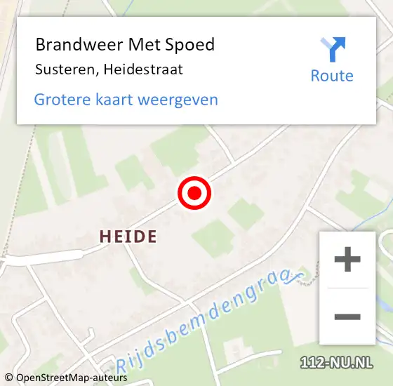 Locatie op kaart van de 112 melding: Brandweer Met Spoed Naar Susteren, Heidestraat op 23 juli 2022 17:53