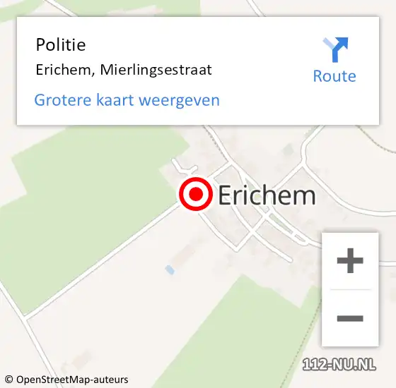 Locatie op kaart van de 112 melding: Politie Erichem, Mierlingsestraat op 23 juli 2022 17:57