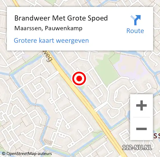 Locatie op kaart van de 112 melding: Brandweer Met Grote Spoed Naar Maarssen, Pauwenkamp op 23 juli 2022 18:04