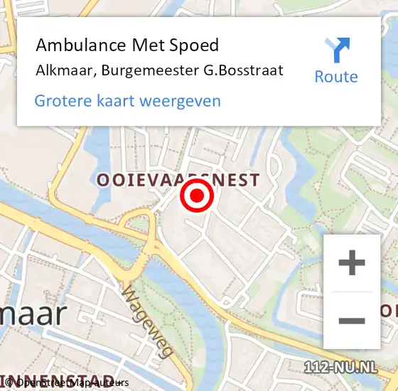 Locatie op kaart van de 112 melding: Ambulance Met Spoed Naar Alkmaar, Burgemeester G.Bosstraat op 23 juli 2022 18:24