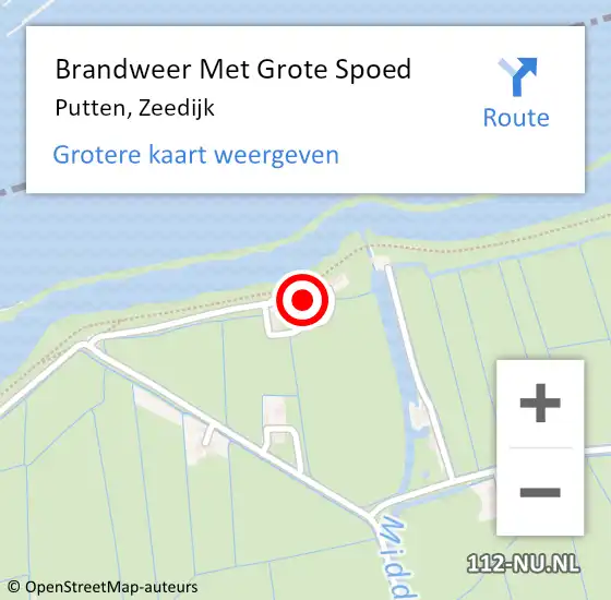 Locatie op kaart van de 112 melding: Brandweer Met Grote Spoed Naar Putten, Zeedijk op 23 juli 2022 19:47