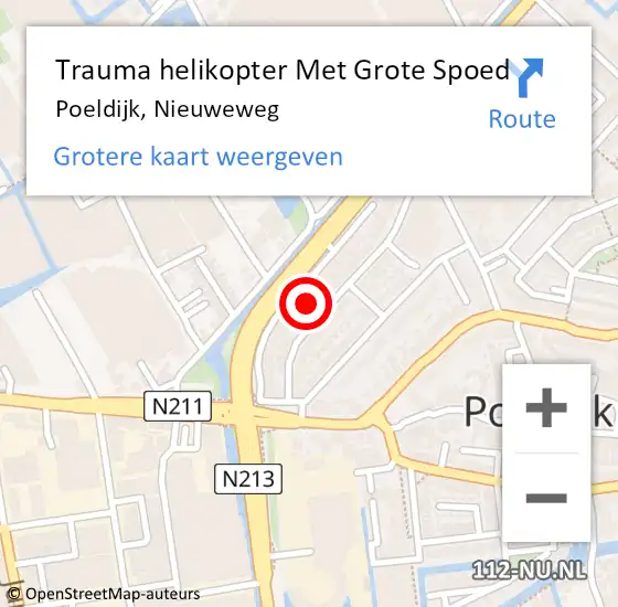 Locatie op kaart van de 112 melding: Trauma helikopter Met Grote Spoed Naar Poeldijk, Nieuweweg op 23 juli 2022 20:05