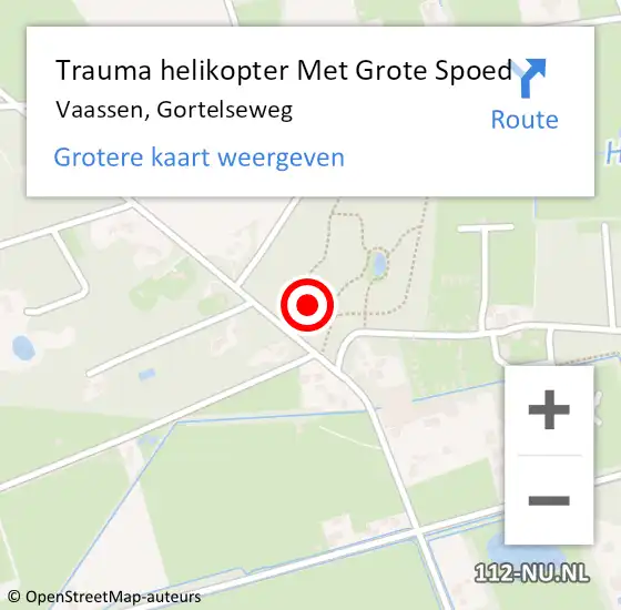 Locatie op kaart van de 112 melding: Trauma helikopter Met Grote Spoed Naar Vaassen, Gortelseweg op 23 juli 2022 20:10