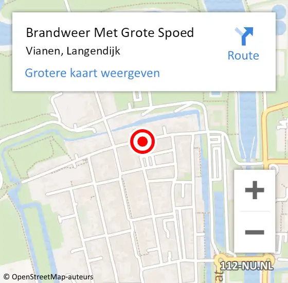 Locatie op kaart van de 112 melding: Brandweer Met Grote Spoed Naar Vianen, Langendijk op 23 juli 2022 20:11