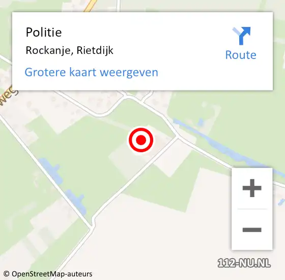 Locatie op kaart van de 112 melding: Politie Rockanje, Rietdijk op 23 juli 2022 20:38