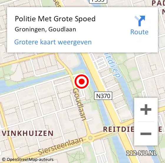 Locatie op kaart van de 112 melding: Politie Met Grote Spoed Naar Groningen, Goudlaan op 23 juli 2022 20:55