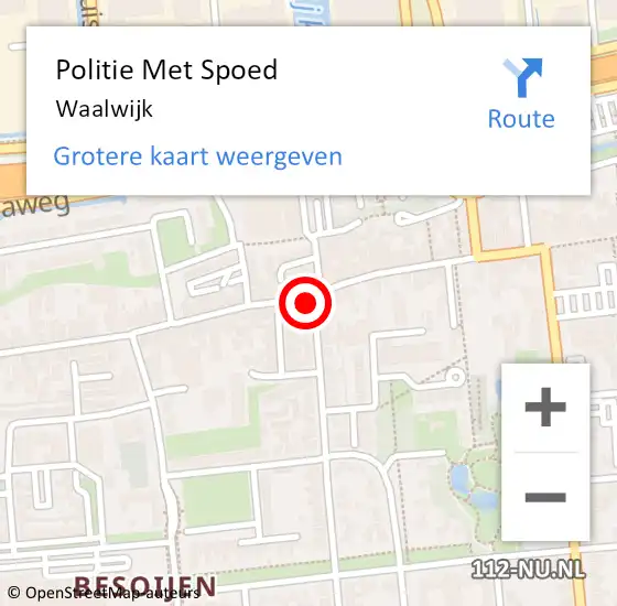 Locatie op kaart van de 112 melding: Politie Met Spoed Naar Waalwijk op 23 juli 2022 21:18