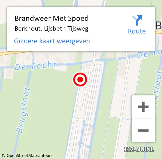 Locatie op kaart van de 112 melding: Brandweer Met Spoed Naar Berkhout, Lijsbeth Tijsweg op 23 juli 2022 21:32