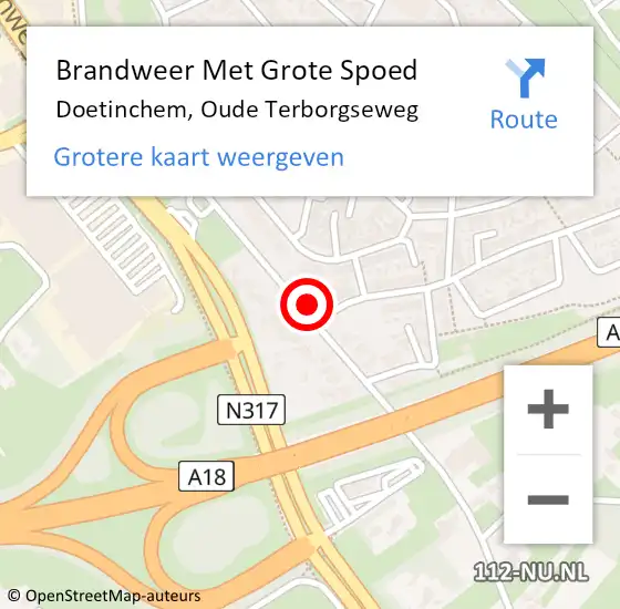 Locatie op kaart van de 112 melding: Brandweer Met Grote Spoed Naar Doetinchem, Oude Terborgseweg op 23 juli 2022 21:50