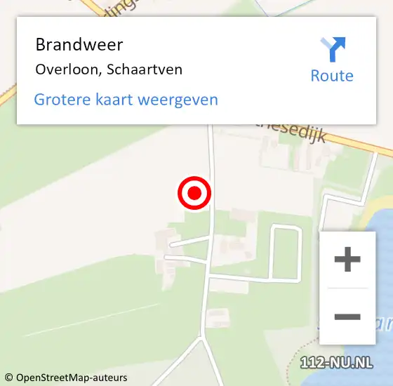 Locatie op kaart van de 112 melding: Brandweer Overloon, Schaartven op 23 juli 2022 22:02