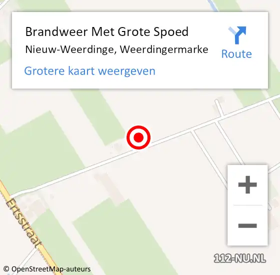 Locatie op kaart van de 112 melding: Brandweer Met Grote Spoed Naar Nieuw-Weerdinge, Weerdingermarke op 23 juli 2022 22:31