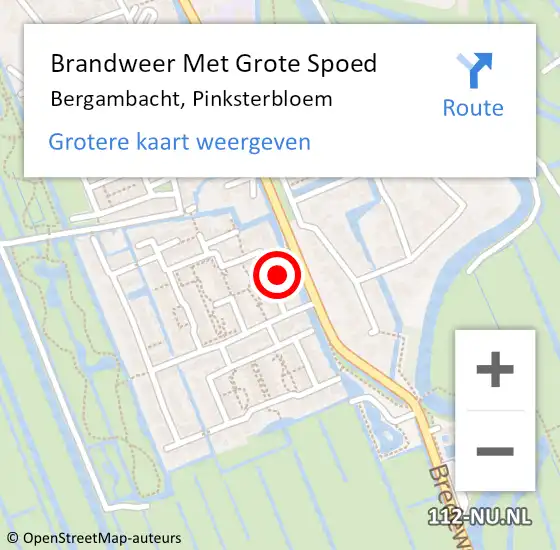 Locatie op kaart van de 112 melding: Brandweer Met Grote Spoed Naar Bergambacht, Pinksterbloem op 23 juli 2022 23:15