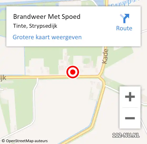 Locatie op kaart van de 112 melding: Brandweer Met Spoed Naar Tinte, Strypsedijk op 23 juli 2022 23:36