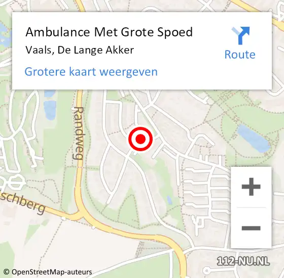 Locatie op kaart van de 112 melding: Ambulance Met Grote Spoed Naar Vaals, De Lange Akker op 24 juli 2014 08:53