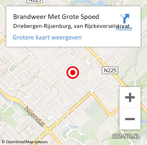 Locatie op kaart van de 112 melding: Brandweer Met Grote Spoed Naar Driebergen-Rijsenburg, van Rijckevorselstraat op 23 juli 2022 23:47