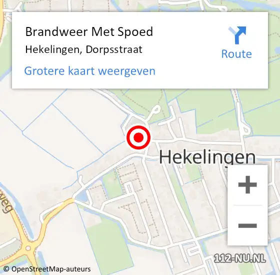 Locatie op kaart van de 112 melding: Brandweer Met Spoed Naar Hekelingen, Dorpsstraat op 24 juli 2022 00:15