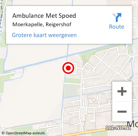 Locatie op kaart van de 112 melding: Ambulance Met Spoed Naar Moerkapelle, Reigershof op 24 juli 2022 01:01