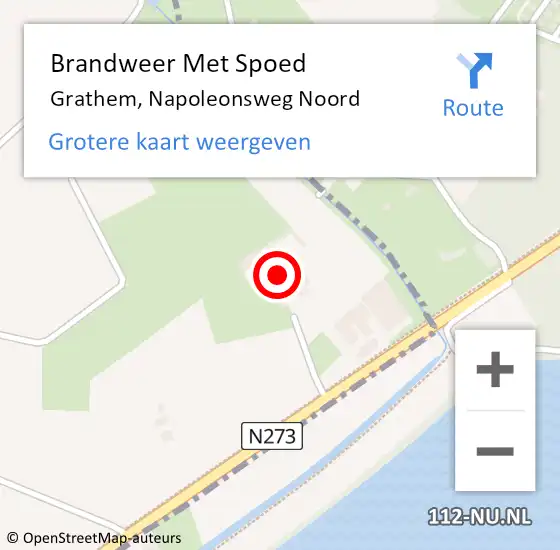 Locatie op kaart van de 112 melding: Brandweer Met Spoed Naar Grathem, Napoleonsweg Noord op 24 juli 2022 01:25