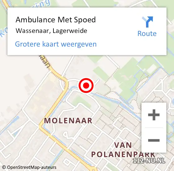 Locatie op kaart van de 112 melding: Ambulance Met Spoed Naar Wassenaar, Lagerweide op 24 juli 2022 03:20