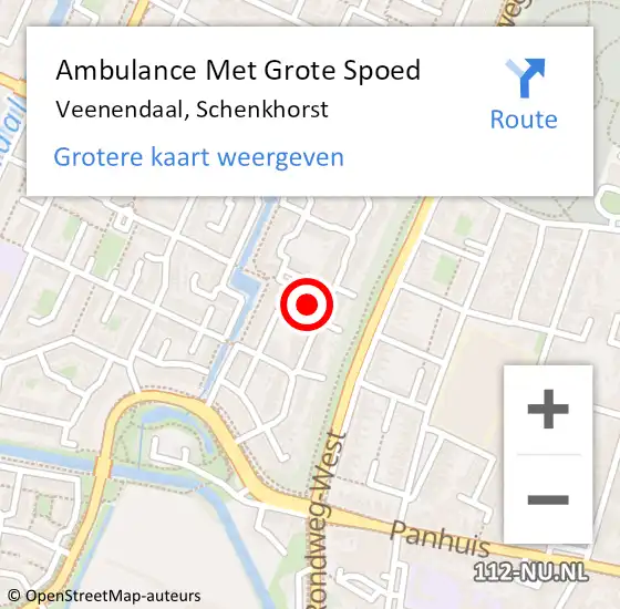 Locatie op kaart van de 112 melding: Ambulance Met Grote Spoed Naar Veenendaal, Schenkhorst op 24 juli 2022 03:44