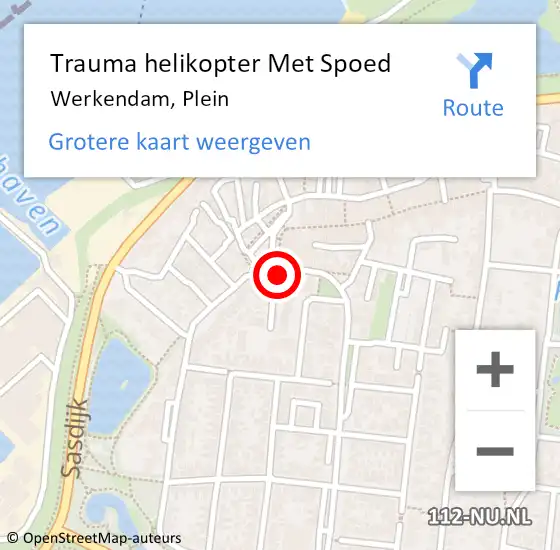 Locatie op kaart van de 112 melding: Trauma helikopter Met Spoed Naar Werkendam, Plein op 24 juli 2022 03:49