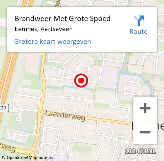 Locatie op kaart van de 112 melding: Brandweer Met Grote Spoed Naar Eemnes, Aartseveen op 24 juli 2022 05:23