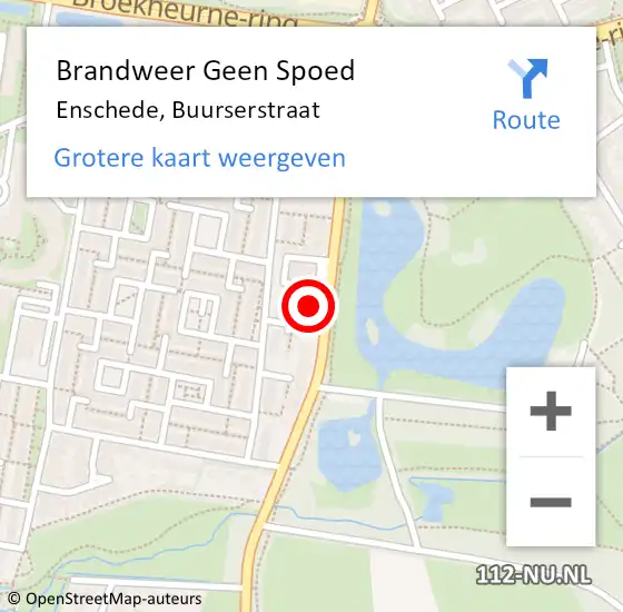 Locatie op kaart van de 112 melding: Brandweer Geen Spoed Naar Enschede, Buurserstraat op 24 juli 2022 05:48