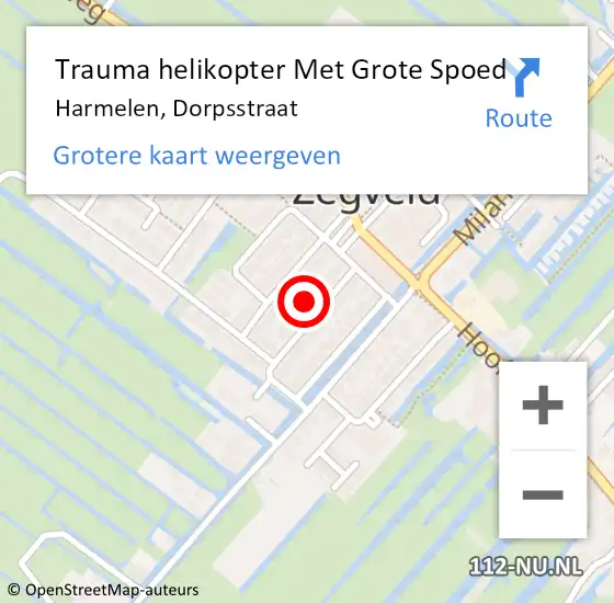 Locatie op kaart van de 112 melding: Trauma helikopter Met Grote Spoed Naar Harmelen, Dorpsstraat op 24 juli 2022 06:45
