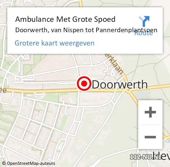 Locatie op kaart van de 112 melding: Ambulance Met Grote Spoed Naar Doorwerth, van Nispen tot Pannerdenplantsoen op 24 juli 2022 07:30