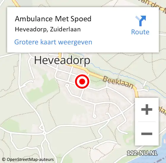 Locatie op kaart van de 112 melding: Ambulance Met Spoed Naar Heveadorp, Zuiderlaan op 24 juli 2022 07:31