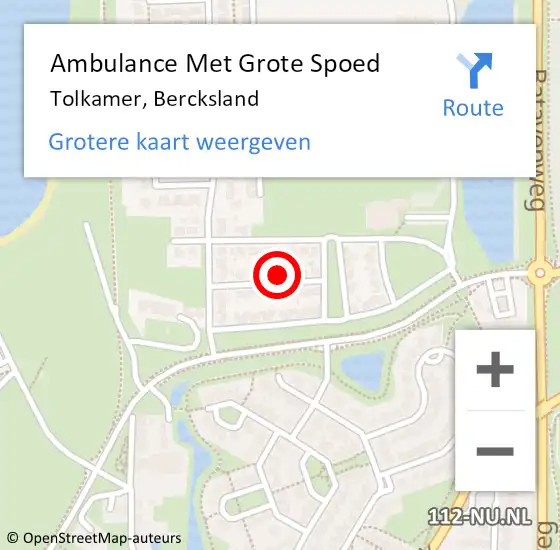 Locatie op kaart van de 112 melding: Ambulance Met Grote Spoed Naar Tolkamer, Bercksland op 24 juli 2022 07:49