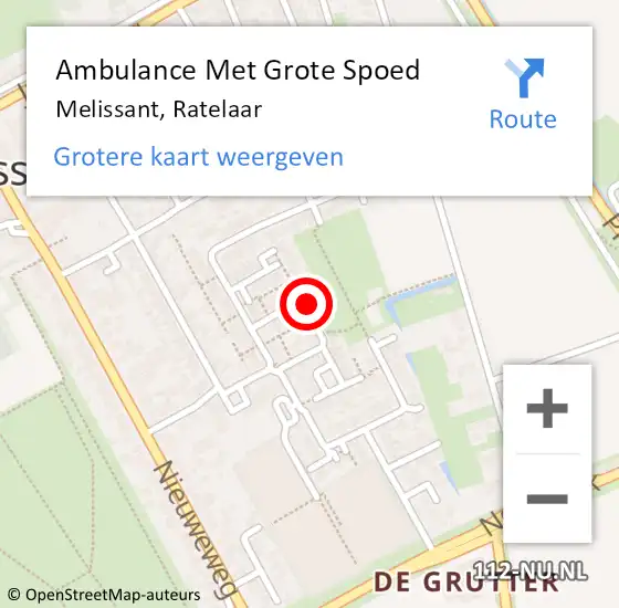 Locatie op kaart van de 112 melding: Ambulance Met Grote Spoed Naar Melissant, Ratelaar op 24 juli 2022 08:09