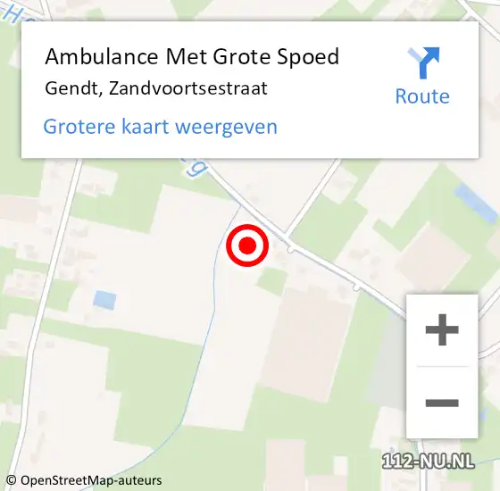 Locatie op kaart van de 112 melding: Ambulance Met Grote Spoed Naar Gendt, Zandvoortsestraat op 24 juli 2022 08:38