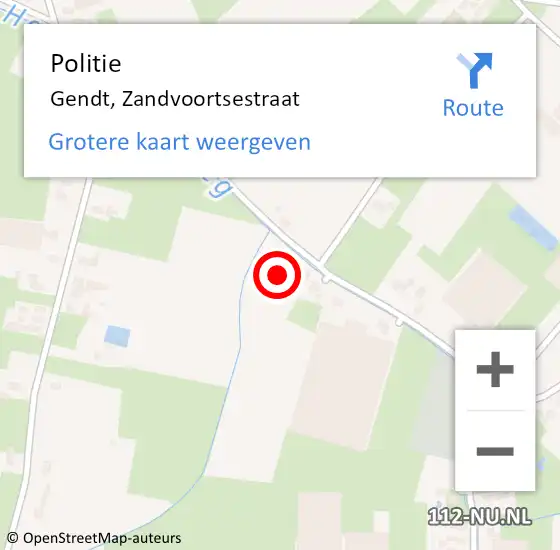 Locatie op kaart van de 112 melding: Politie Gendt, Zandvoortsestraat op 24 juli 2022 08:39