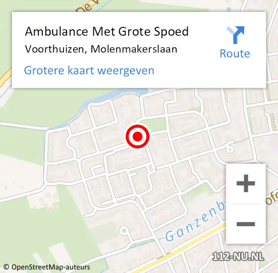 Locatie op kaart van de 112 melding: Ambulance Met Grote Spoed Naar Voorthuizen, Molenmakerslaan op 24 juli 2022 10:09