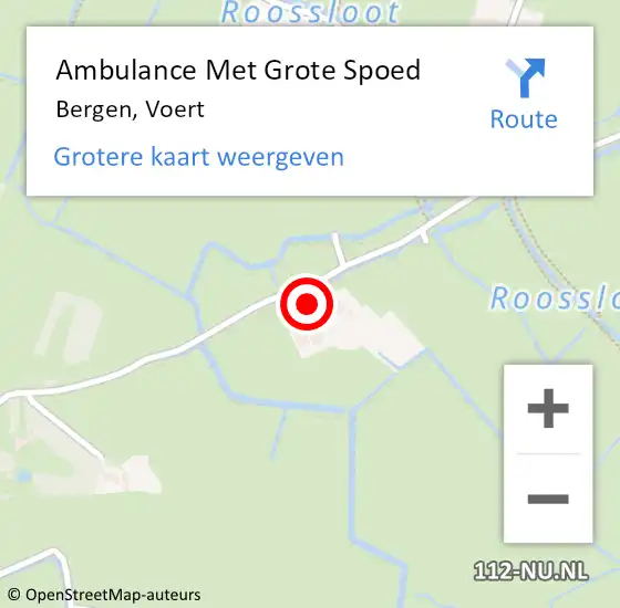 Locatie op kaart van de 112 melding: Ambulance Met Grote Spoed Naar Bergen, Voert op 24 juli 2022 10:48