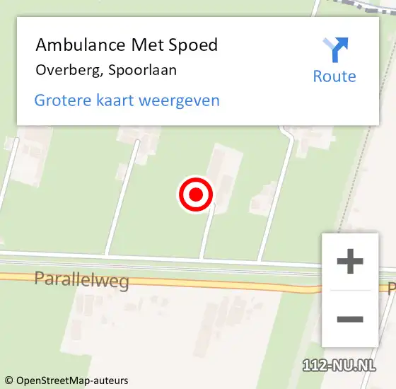 Locatie op kaart van de 112 melding: Ambulance Met Spoed Naar Overberg, Spoorlaan op 24 juli 2022 11:17