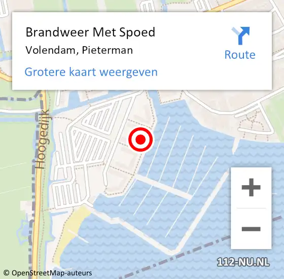 Locatie op kaart van de 112 melding: Brandweer Met Spoed Naar Volendam, Pieterman op 24 juli 2022 11:50