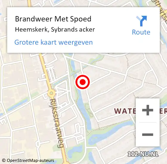 Locatie op kaart van de 112 melding: Brandweer Met Spoed Naar Heemskerk, Sybrands acker op 24 juli 2022 12:18