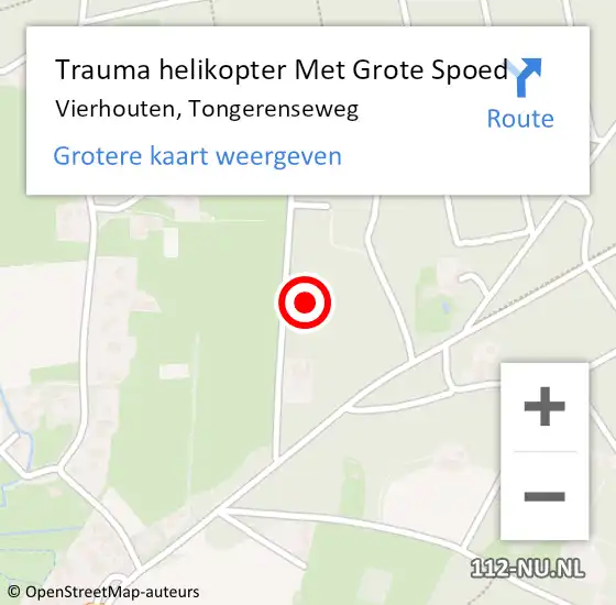 Locatie op kaart van de 112 melding: Trauma helikopter Met Grote Spoed Naar Vierhouten, Tongerenseweg op 24 juli 2022 13:03