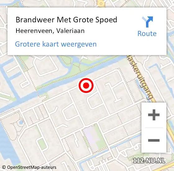 Locatie op kaart van de 112 melding: Brandweer Met Grote Spoed Naar Heerenveen, Valeriaan op 24 juli 2022 13:09