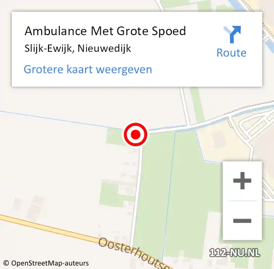 Locatie op kaart van de 112 melding: Ambulance Met Grote Spoed Naar Slijk-Ewijk, Nieuwedijk op 24 juli 2022 13:57
