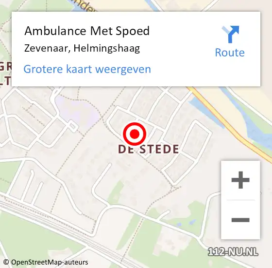 Locatie op kaart van de 112 melding: Ambulance Met Spoed Naar Zevenaar, Helmingshaag op 24 juli 2022 14:28