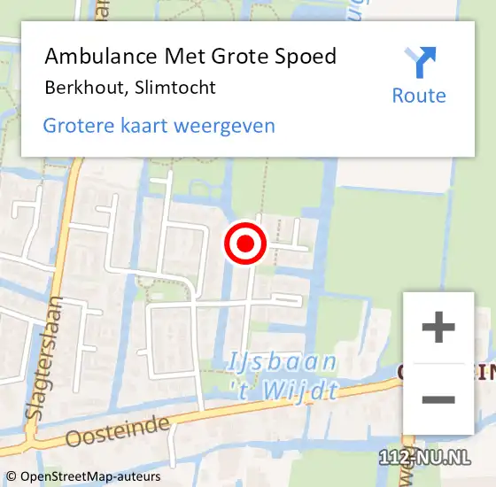 Locatie op kaart van de 112 melding: Ambulance Met Grote Spoed Naar Berkhout, Slimtocht op 24 juli 2022 14:28