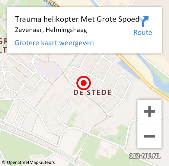 Locatie op kaart van de 112 melding: Trauma helikopter Met Grote Spoed Naar Zevenaar, Helmingshaag op 24 juli 2022 14:30