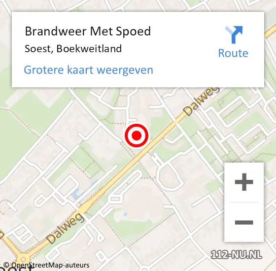 Locatie op kaart van de 112 melding: Brandweer Met Spoed Naar Soest, Boekweitland op 24 juli 2022 15:15