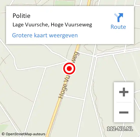 Locatie op kaart van de 112 melding: Politie Lage Vuursche, Hoge Vuurseweg op 24 juli 2014 09:51