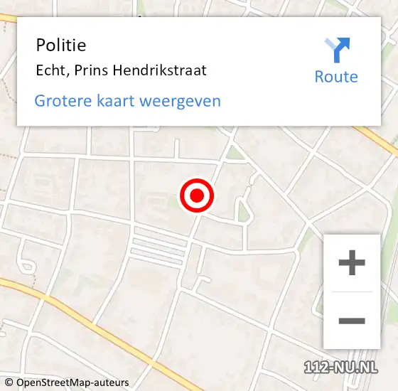 Locatie op kaart van de 112 melding: Politie Echt, Prins Hendrikstraat op 24 juli 2022 16:52