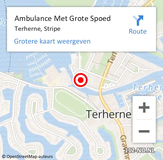 Locatie op kaart van de 112 melding: Ambulance Met Grote Spoed Naar Terherne, Stripe op 9 oktober 2013 12:03